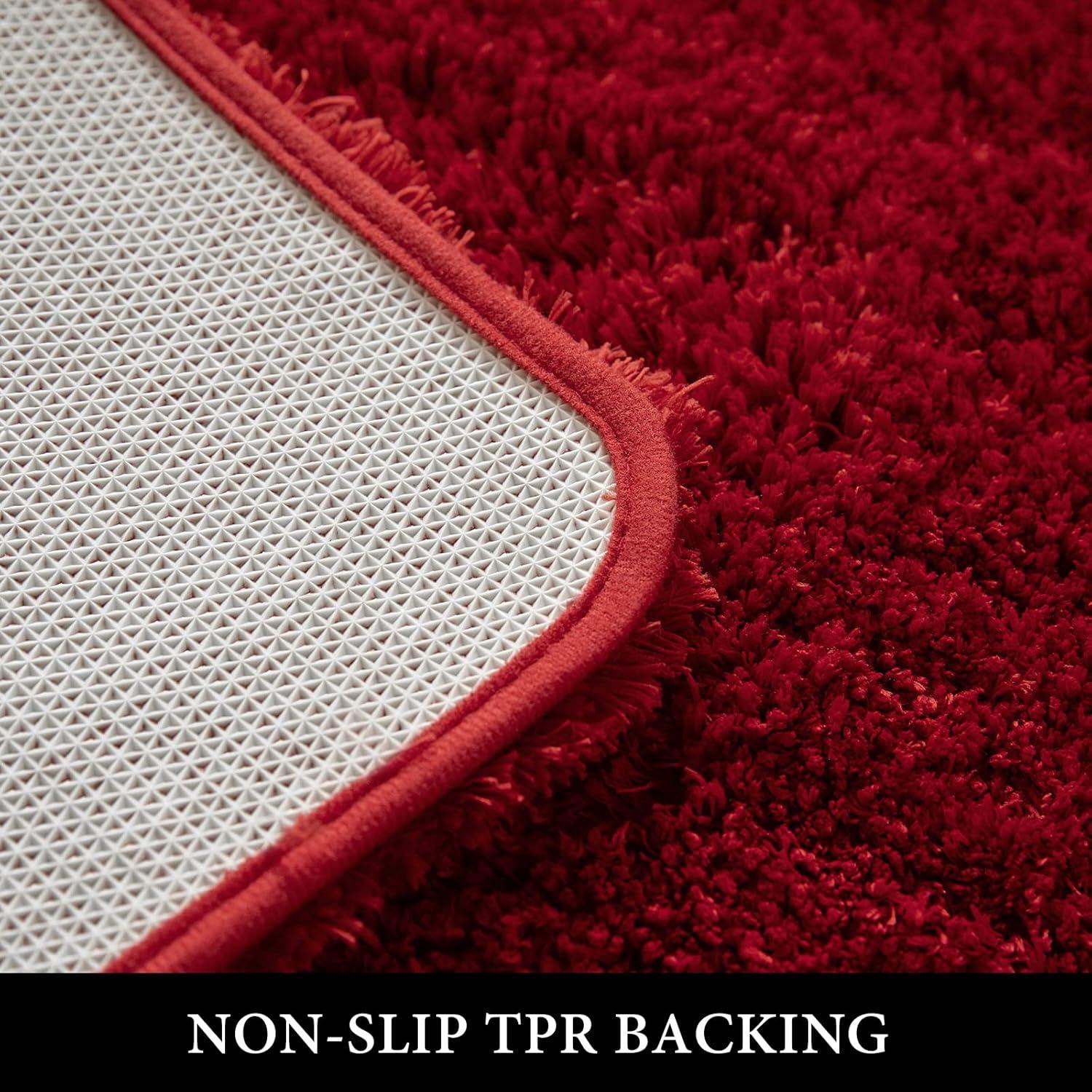 Alfombrillas de Baño Antideslizantes MIULEE 40x60 cm Rojo