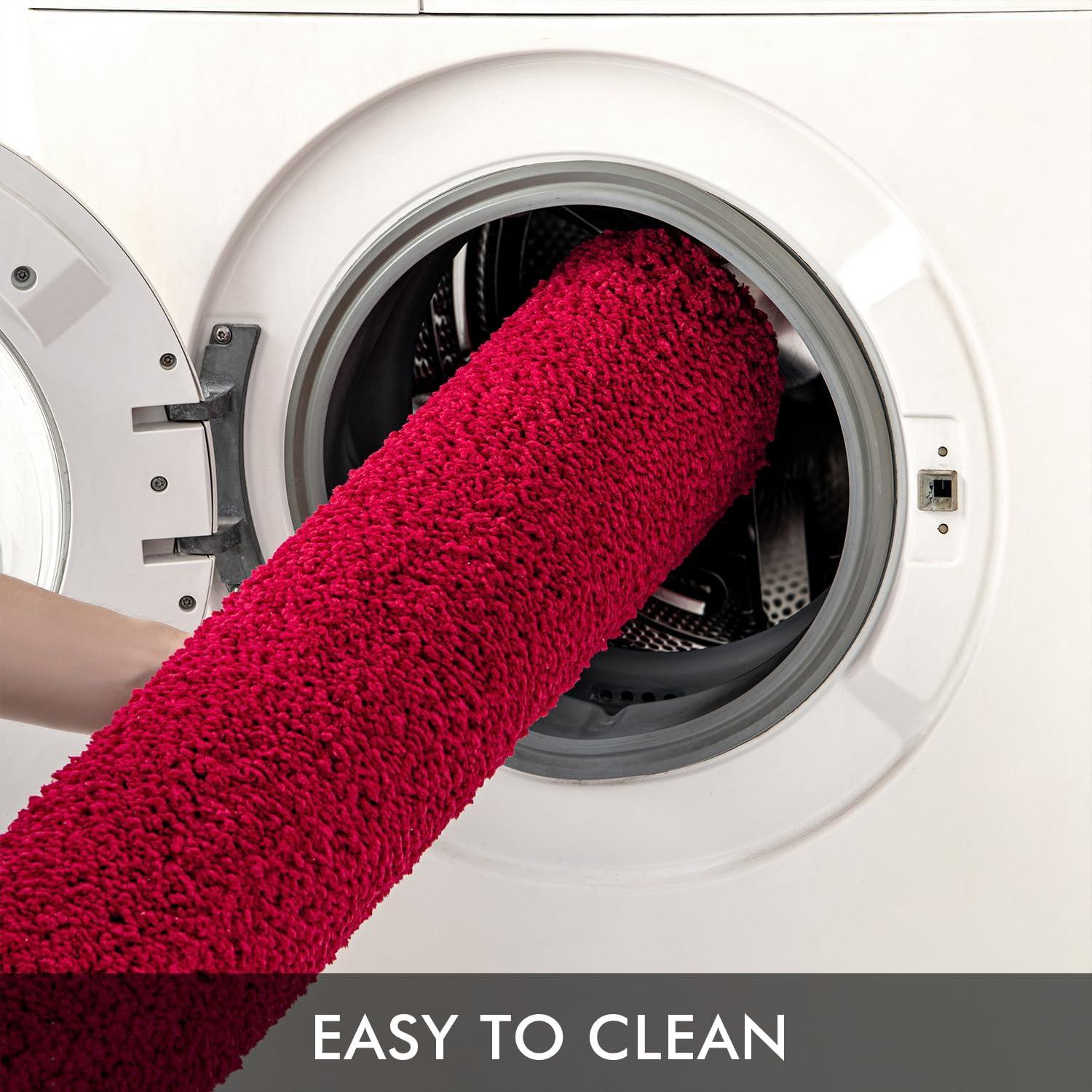 Alfombrillas de Baño Antideslizantes MIULEE 40x60 cm Rojo