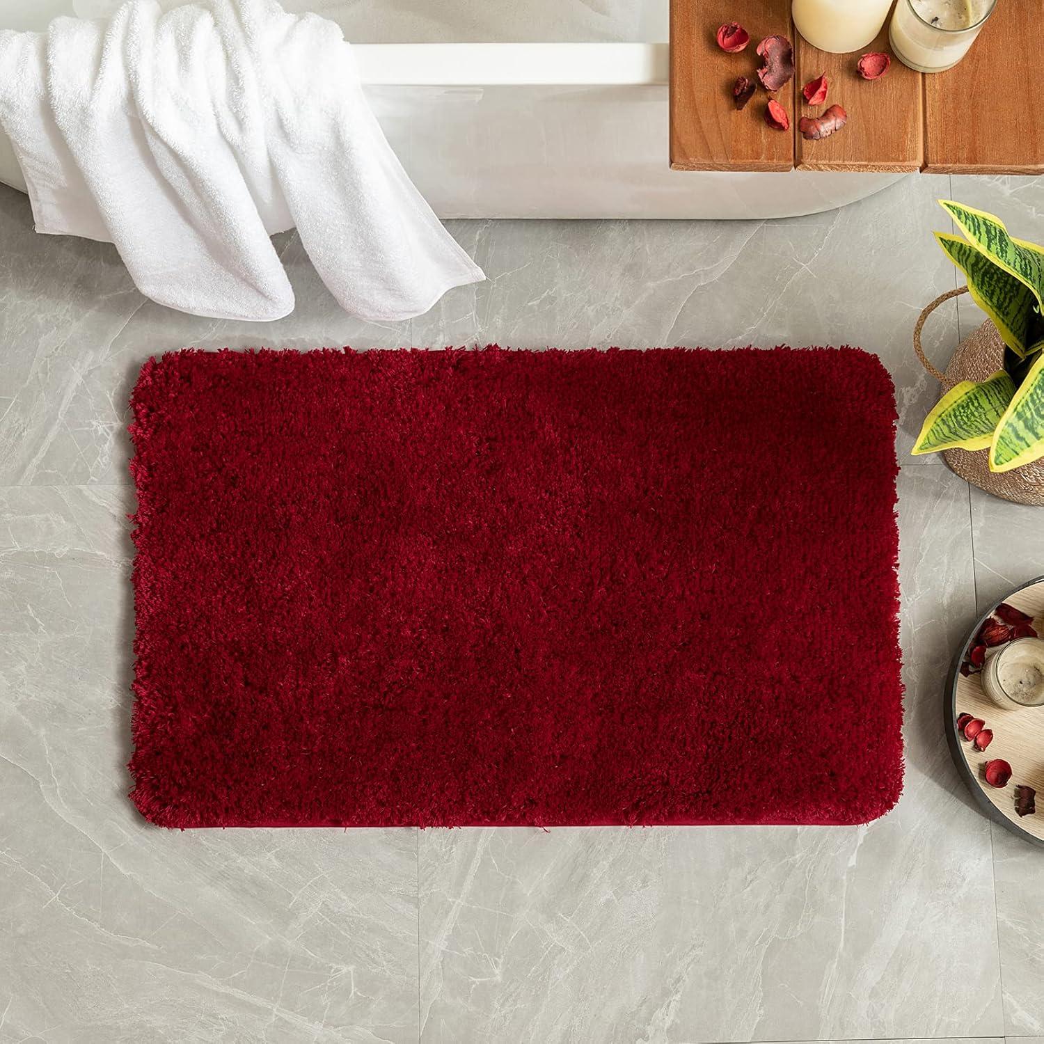 Alfombrillas de Baño Antideslizantes MIULEE 40x60 cm Rojo