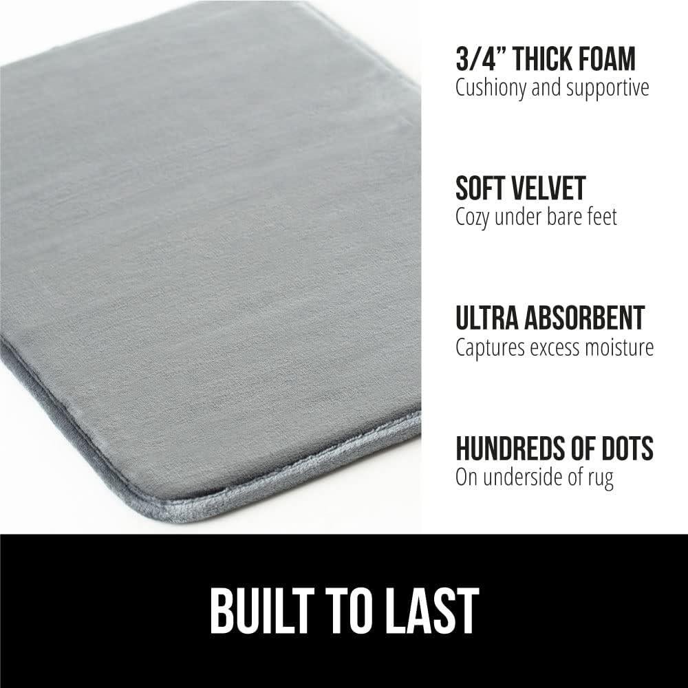 Alfombra de Baño GORILLA GRIP Espuma de Memoria 61x43 cm Gris