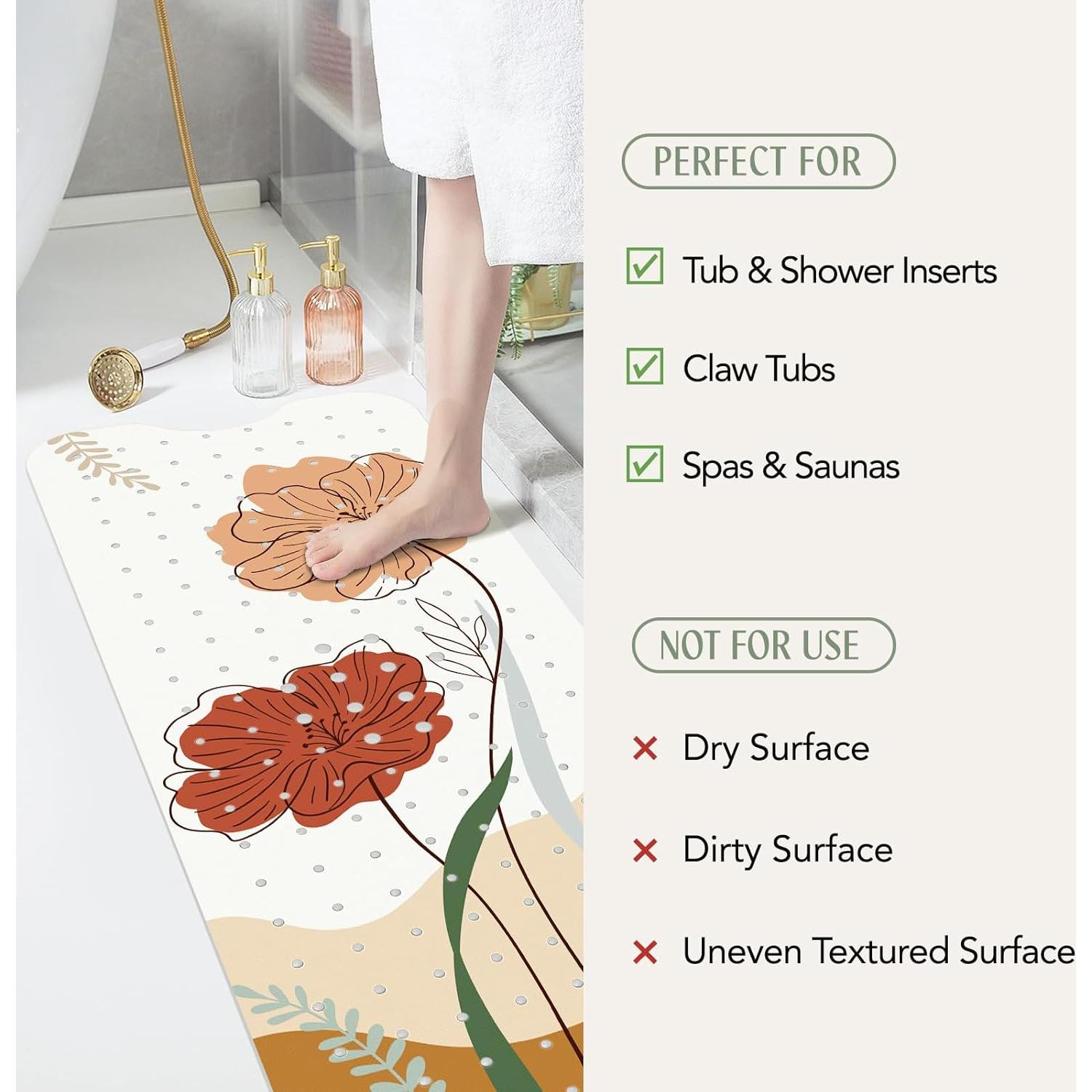 Alfombra de Baño Antideslizante SHUCHING Boho Flower 101.6x40.6cm