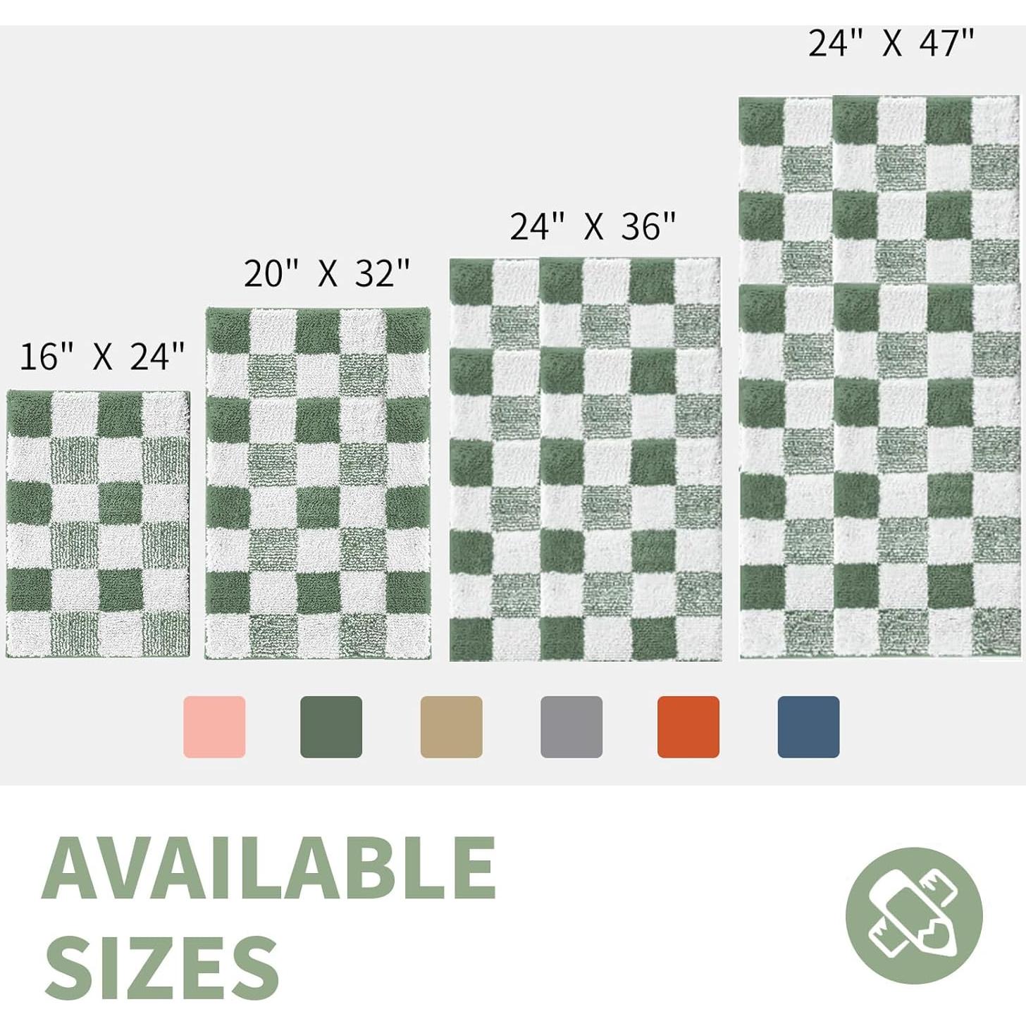 Alfombra de Baño Antideslizante CozeCube 61x41 cm Verde Salvia