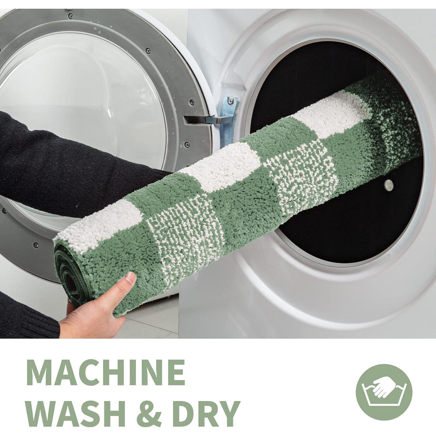 Alfombra de Baño Antideslizante CozeCube 61x41 cm Verde Salvia