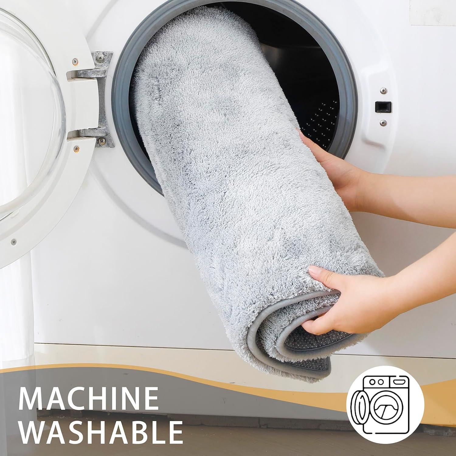 Alfombra de baño MINIDEAR 40x61cm gris claro antideslizante