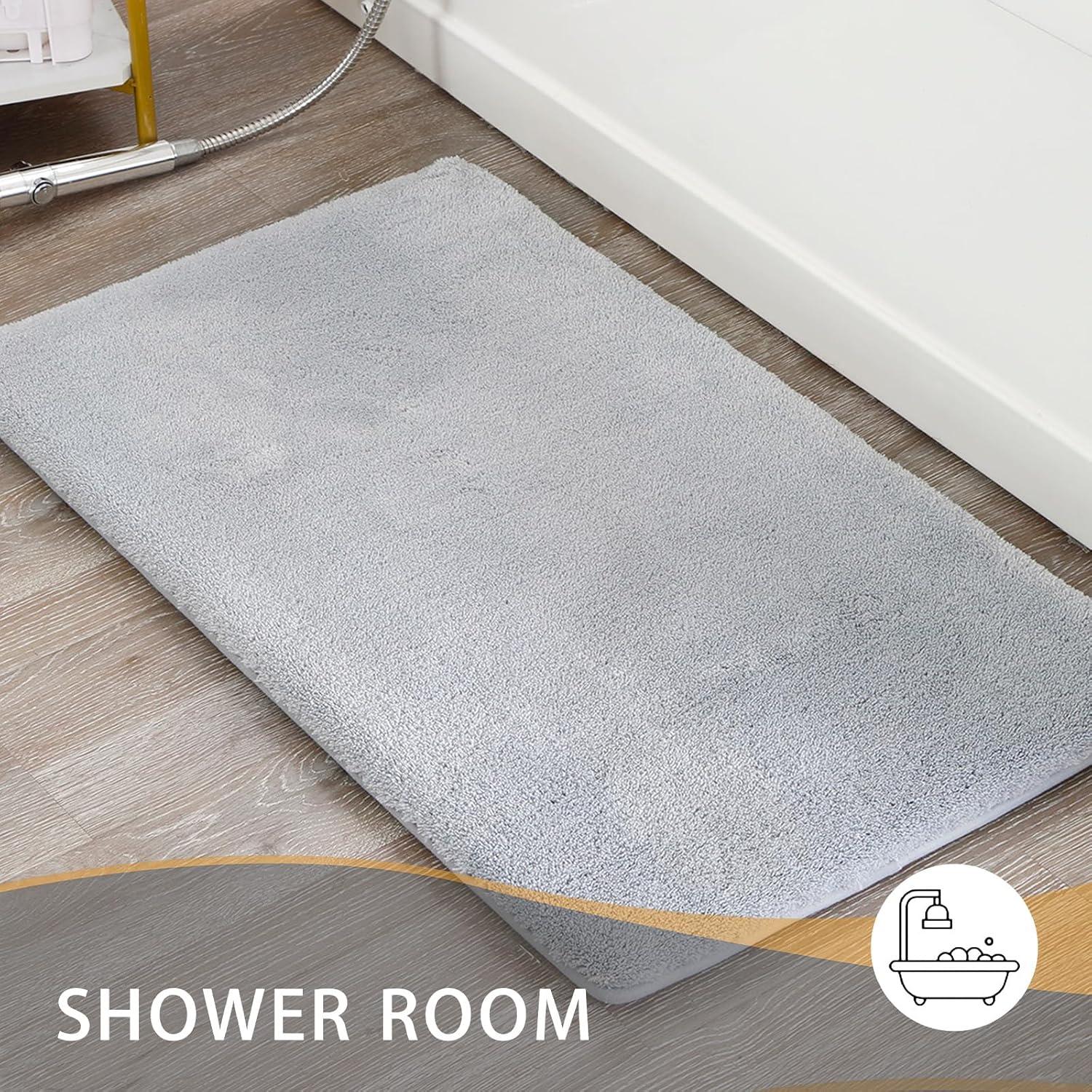 Alfombra de baño MINIDEAR 40x61cm gris claro antideslizante