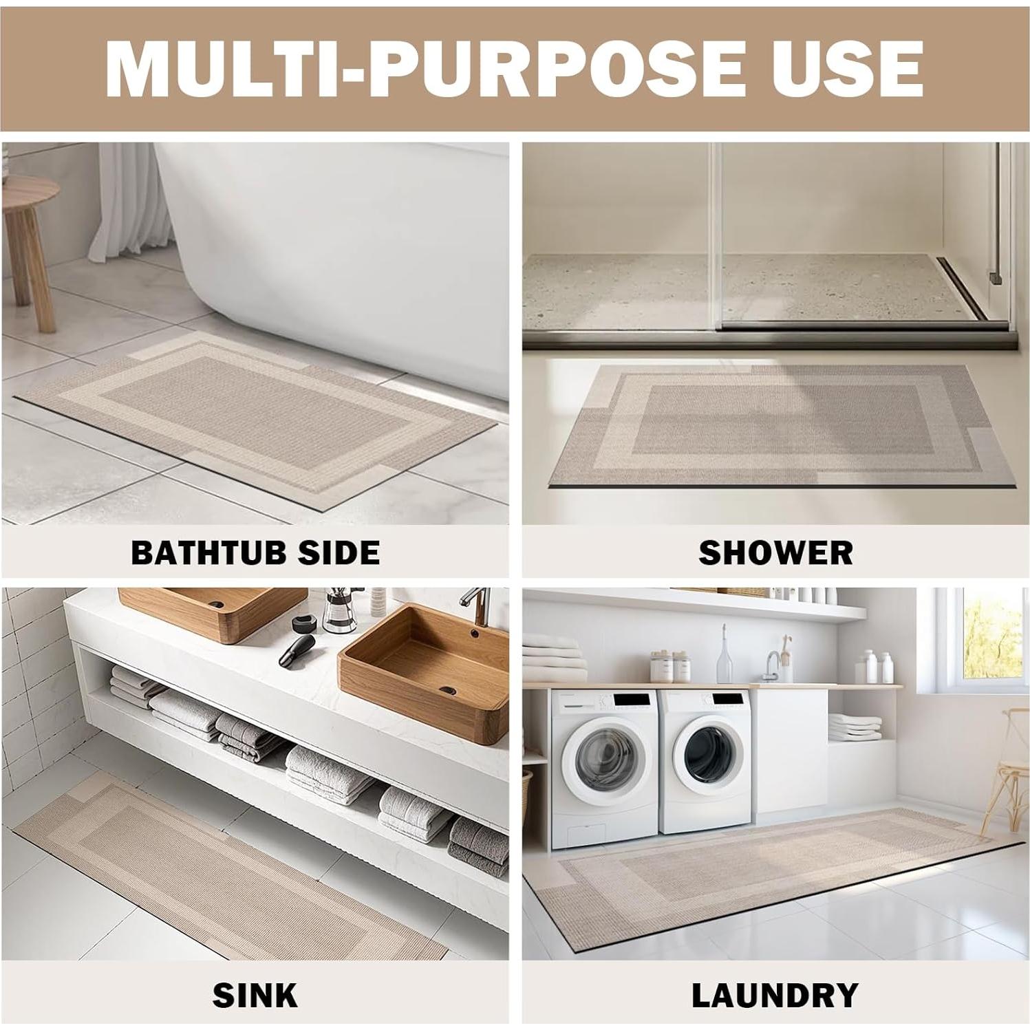 Alfombra de Baño Antideslizante YDKGL Beige 40x60cm