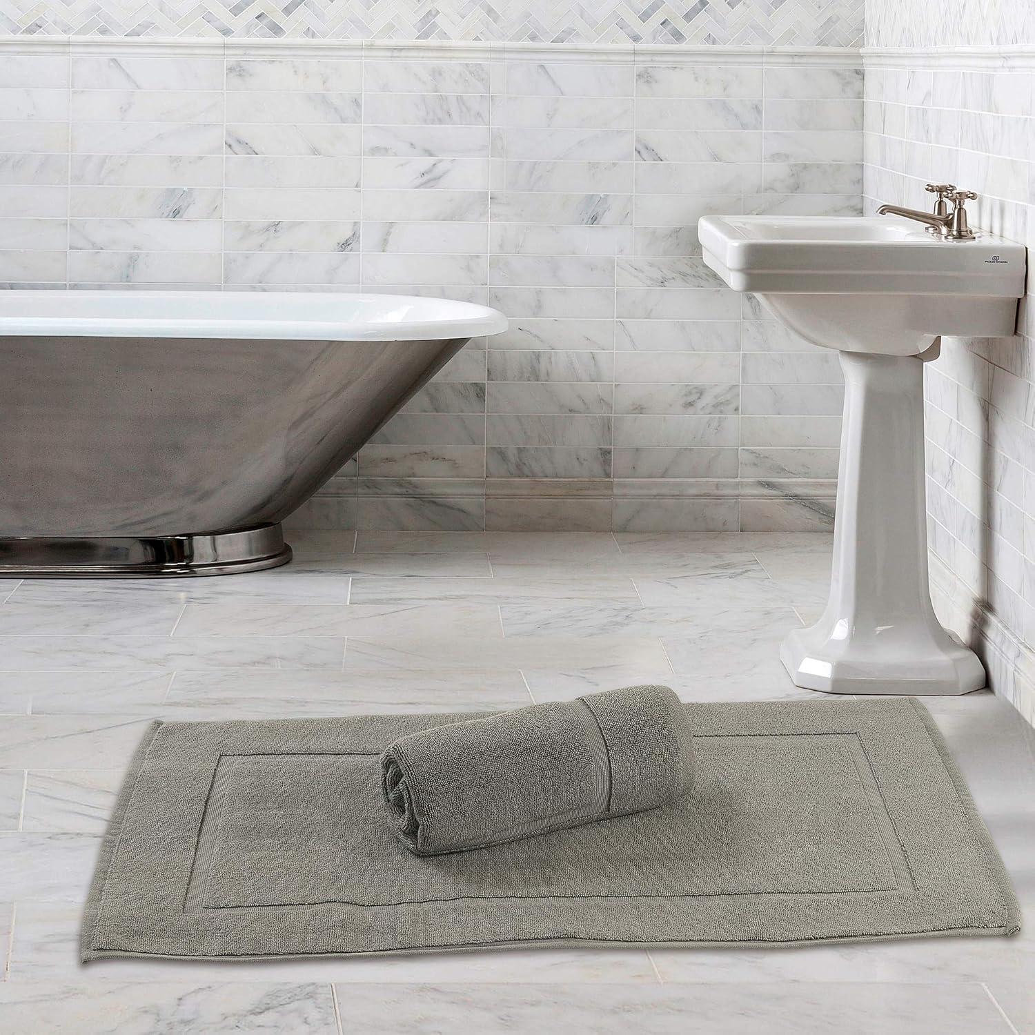 Alfombrilla de Baño Bliss Casa 100% Algodón Gris 51x81cm - Juego de 2