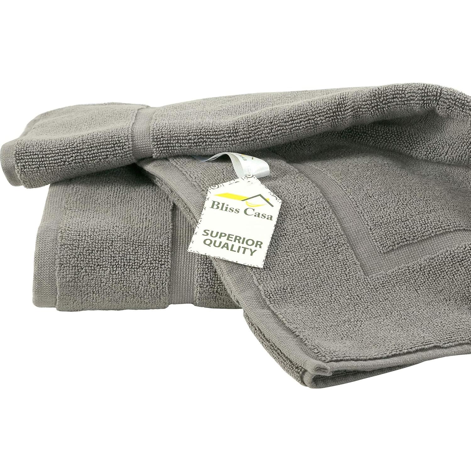 Alfombrilla de Baño Bliss Casa 100% Algodón Gris 51x81cm - Juego de 2