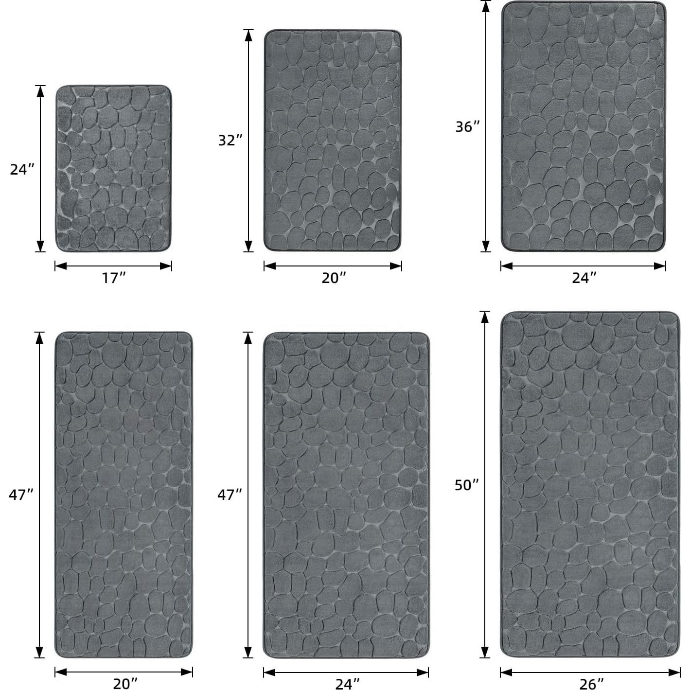 Alfombra de Baño YIHOUSE Gris Oscuro 61x43 cm Antideslizante