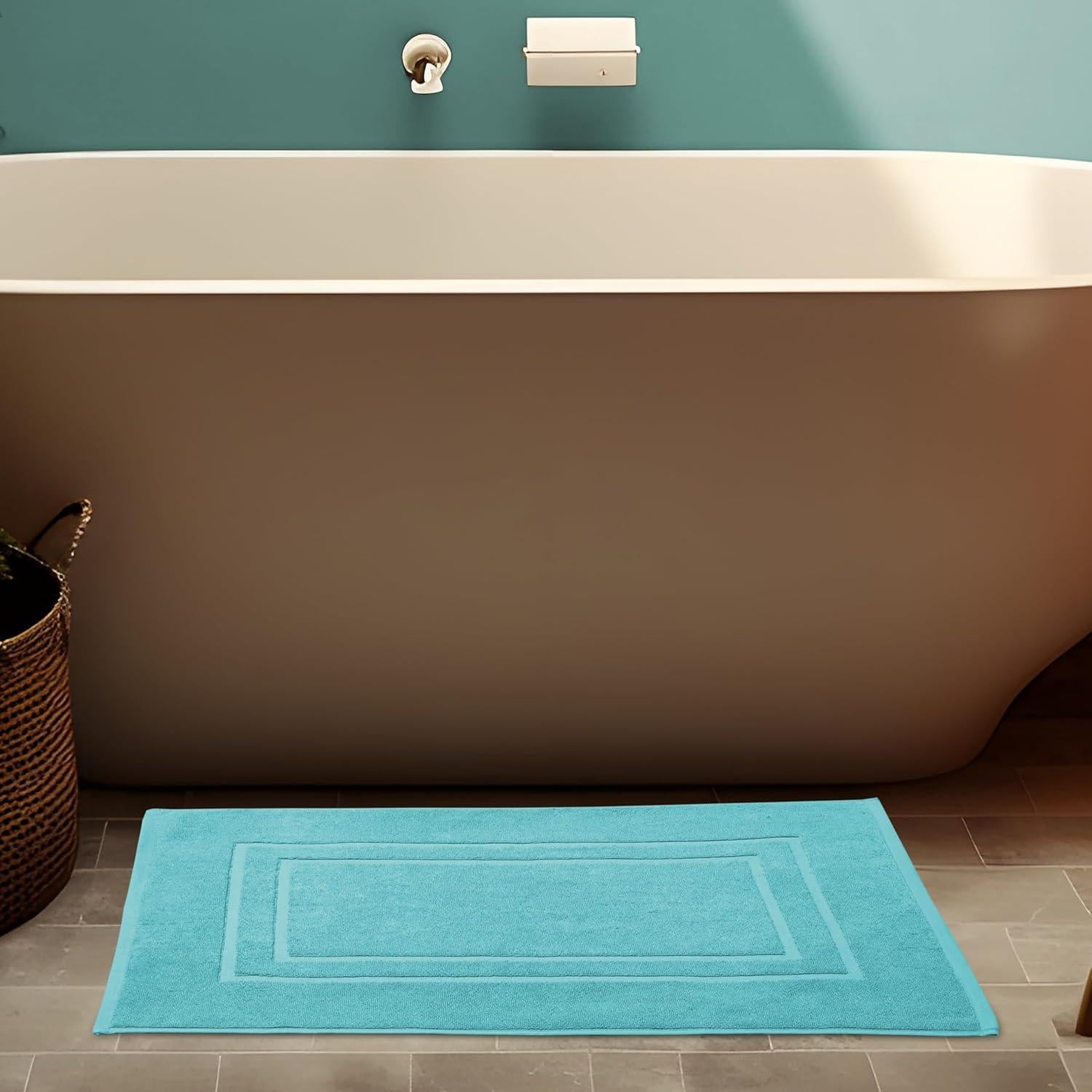 Juego de 2 Alfombrillas de Baño Aqua 100% Algodón Terry