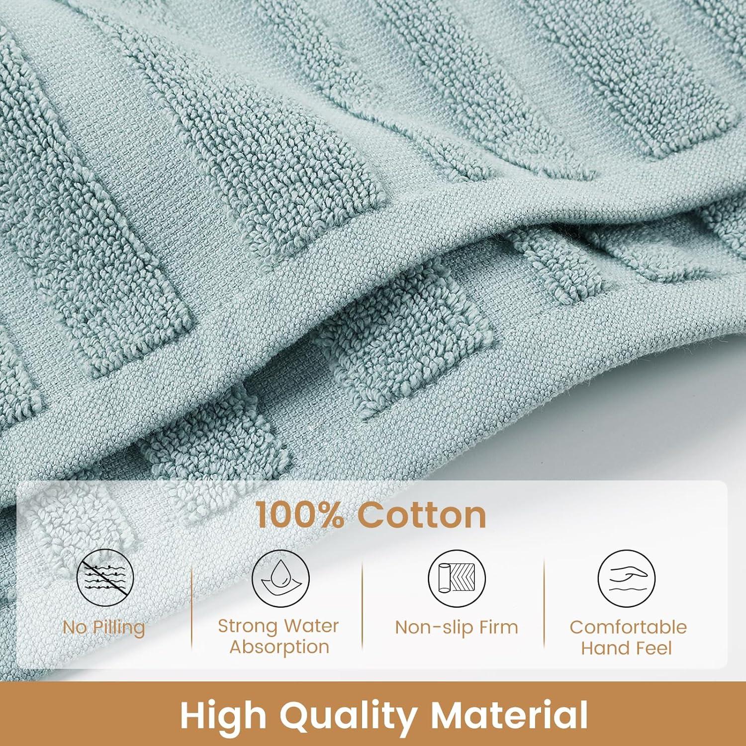 Alfombrillas de Baño SEMAXE 2-Pack Algodón Antideslizantes Azul