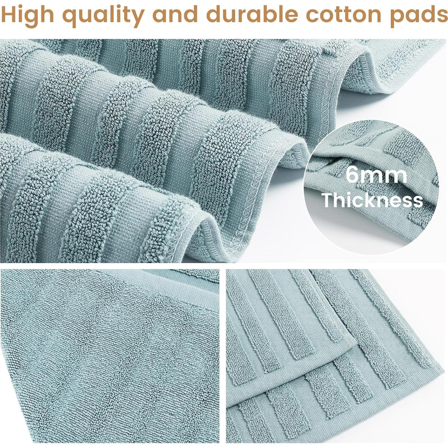 Alfombrillas de Baño SEMAXE 2-Pack Algodón Antideslizantes Azul