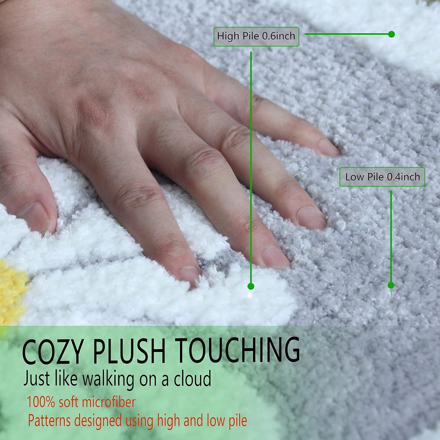 Alfombra de Baño Dorruger Gris Floral Antideslizante 40.6x61 cm