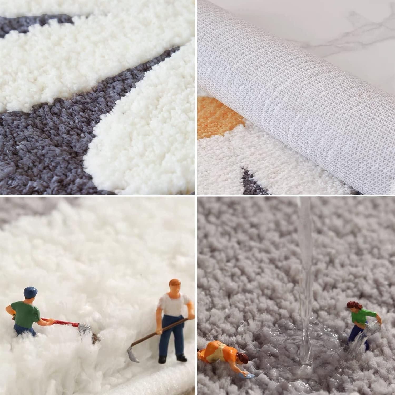 Alfombra de Baño Dorruger Gris Floral Antideslizante 40.6x61 cm