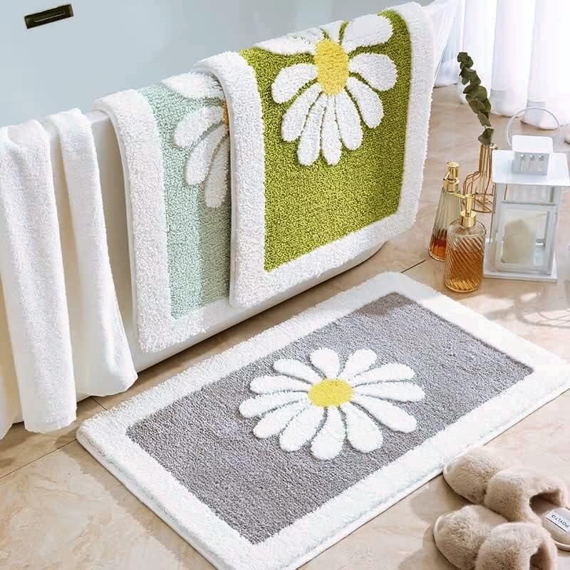 Alfombra de Baño Dorruger Gris Floral Antideslizante 40.6x61 cm