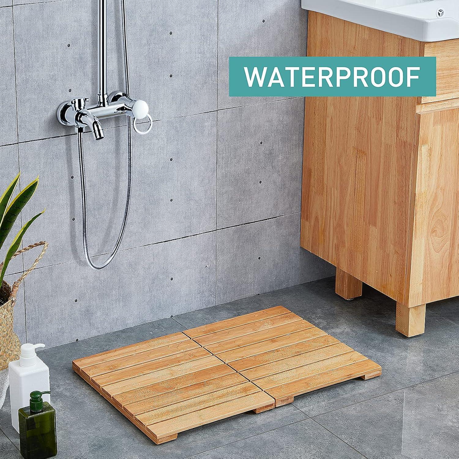 Alfombra de Baño Plegable Viewcare de Bambú Antideslizante 59.7x39.6cm