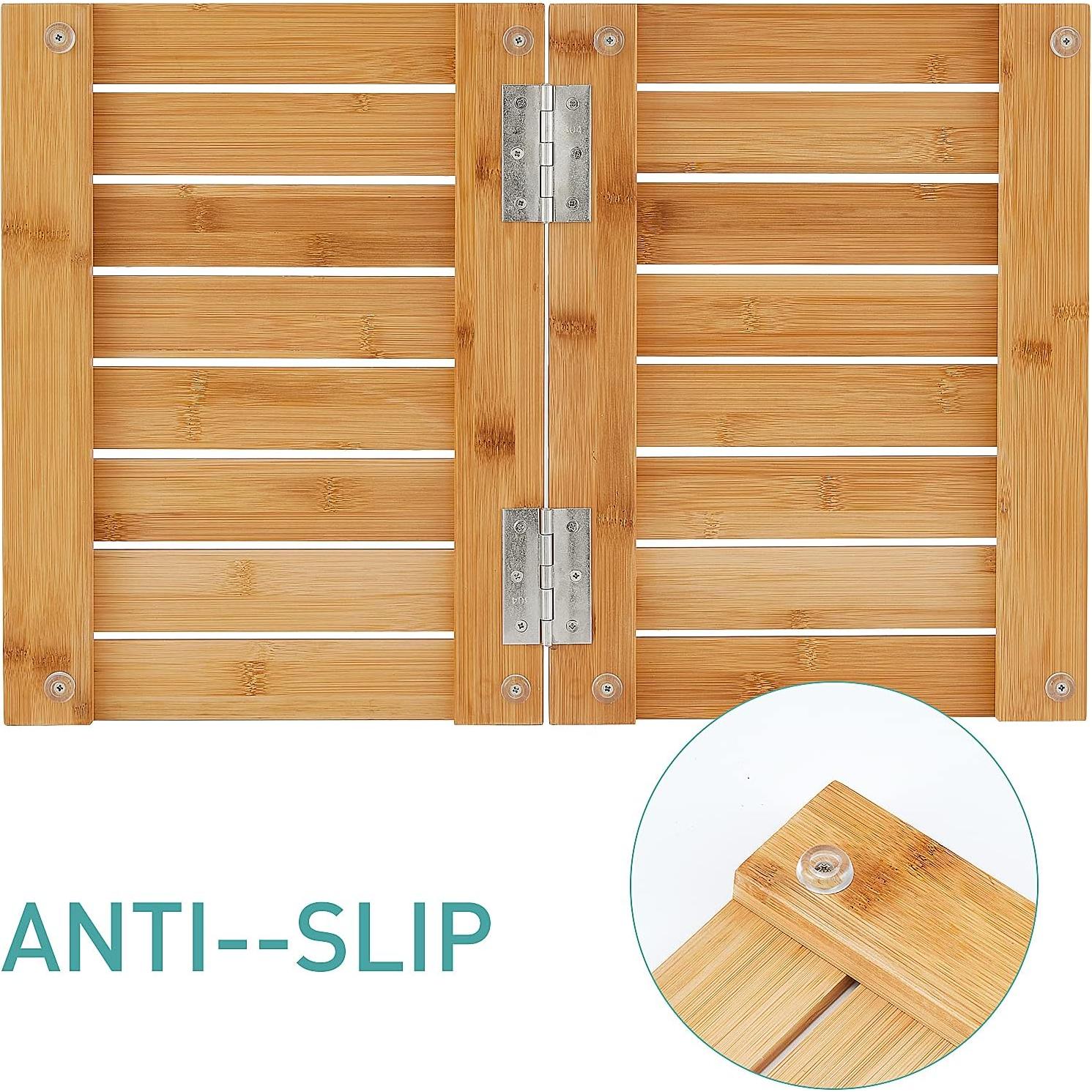 Alfombra de Baño Plegable Viewcare de Bambú Antideslizante 59.7x39.6cm