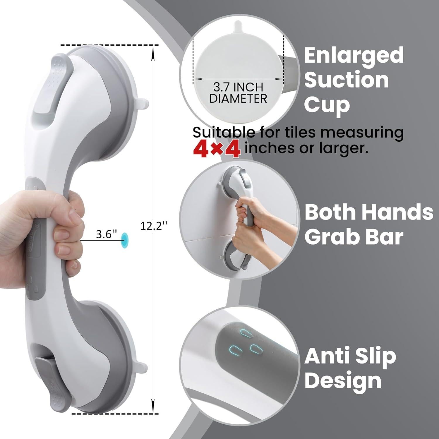 Barra de Agarre TAILI 30.99 cm Gris Brilla en la Oscuridad