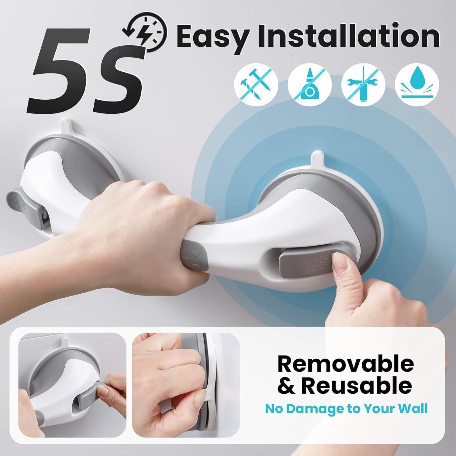 Barra de Agarre TAILI 30.99 cm Gris Brilla en la Oscuridad