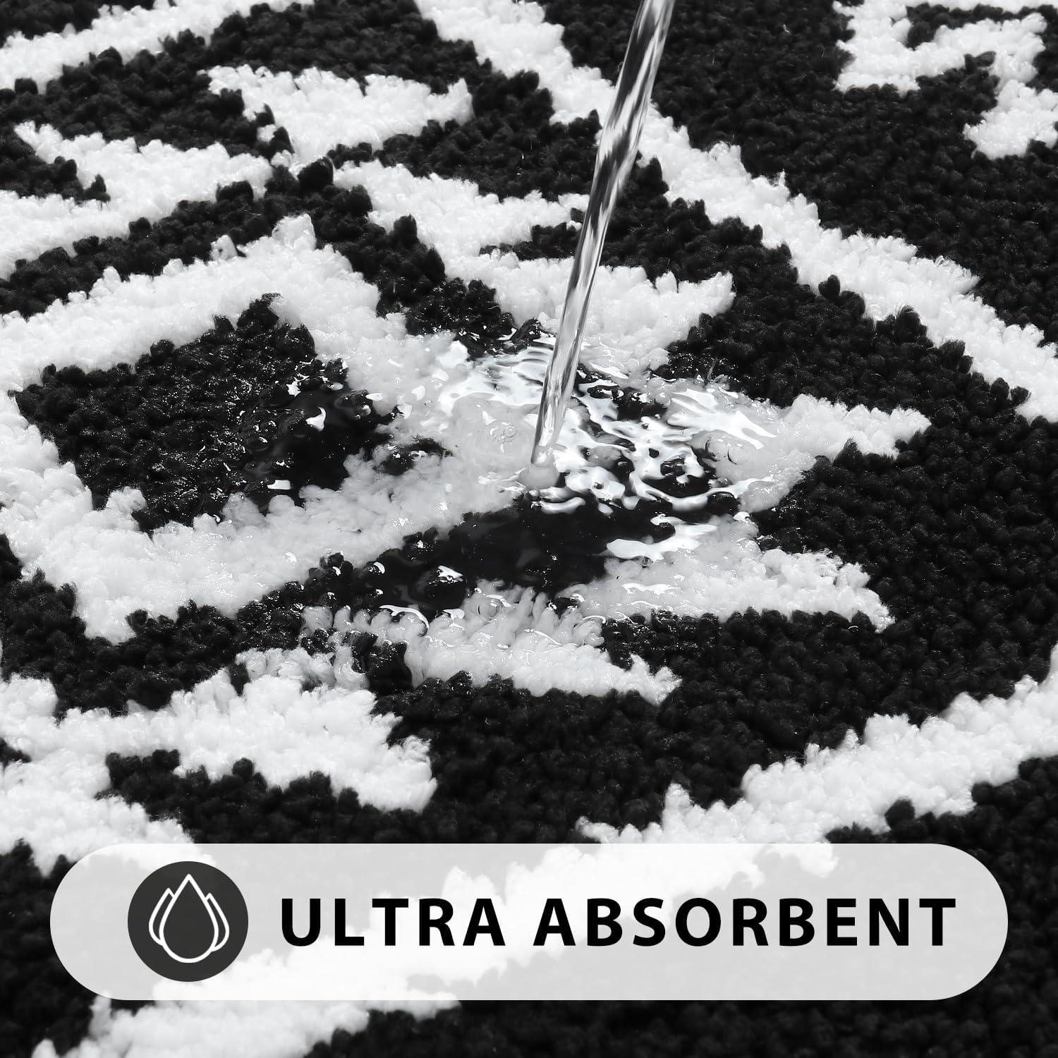 Alfombra de Baño Boho Negra Uphome 46x119 cm Antideslizante