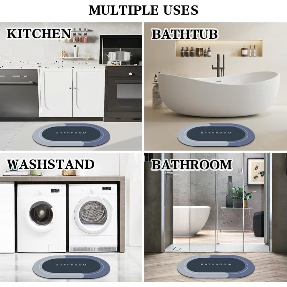 Alfombrilla de baño antideslizante Deparnit 46x69 cm Azul