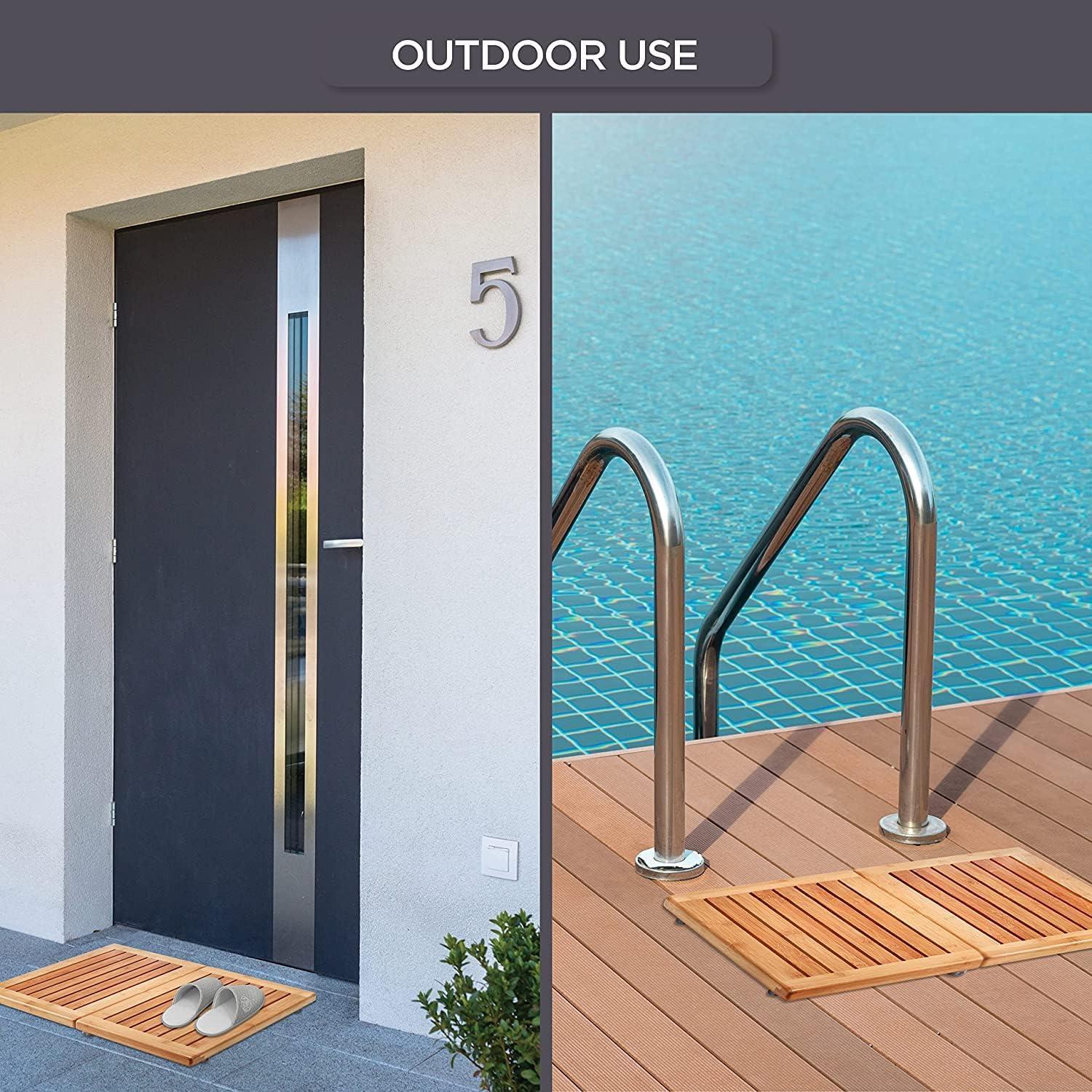 Alfombra de Baño de Bambú Antideslizante 61x46 cm - BEL-FSM