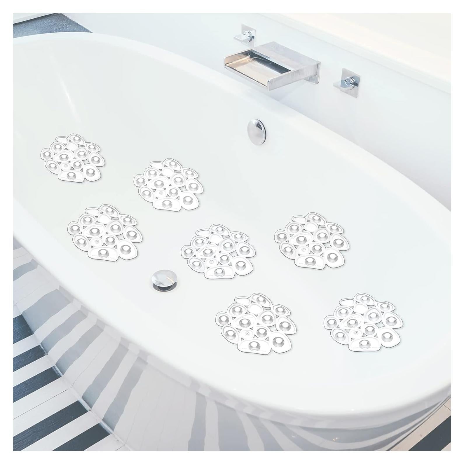 Riakrum Alfombrilla Antideslizante de Baño 12 Piezas PVC Transparente