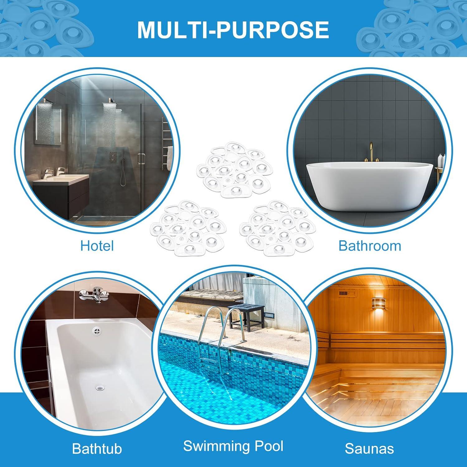 Riakrum Alfombrilla Antideslizante de Baño 12 Piezas PVC Transparente