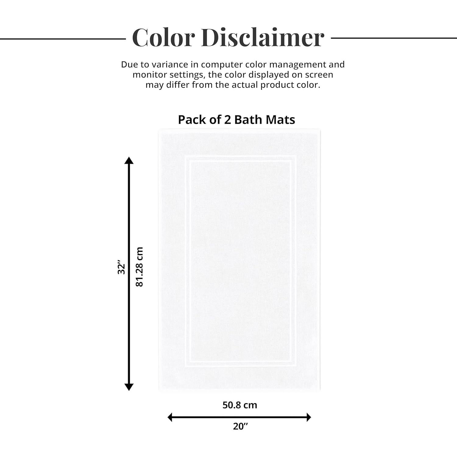 Paquete de 2 alfombrillas de baño Tens 100% algodón 51x76 cm