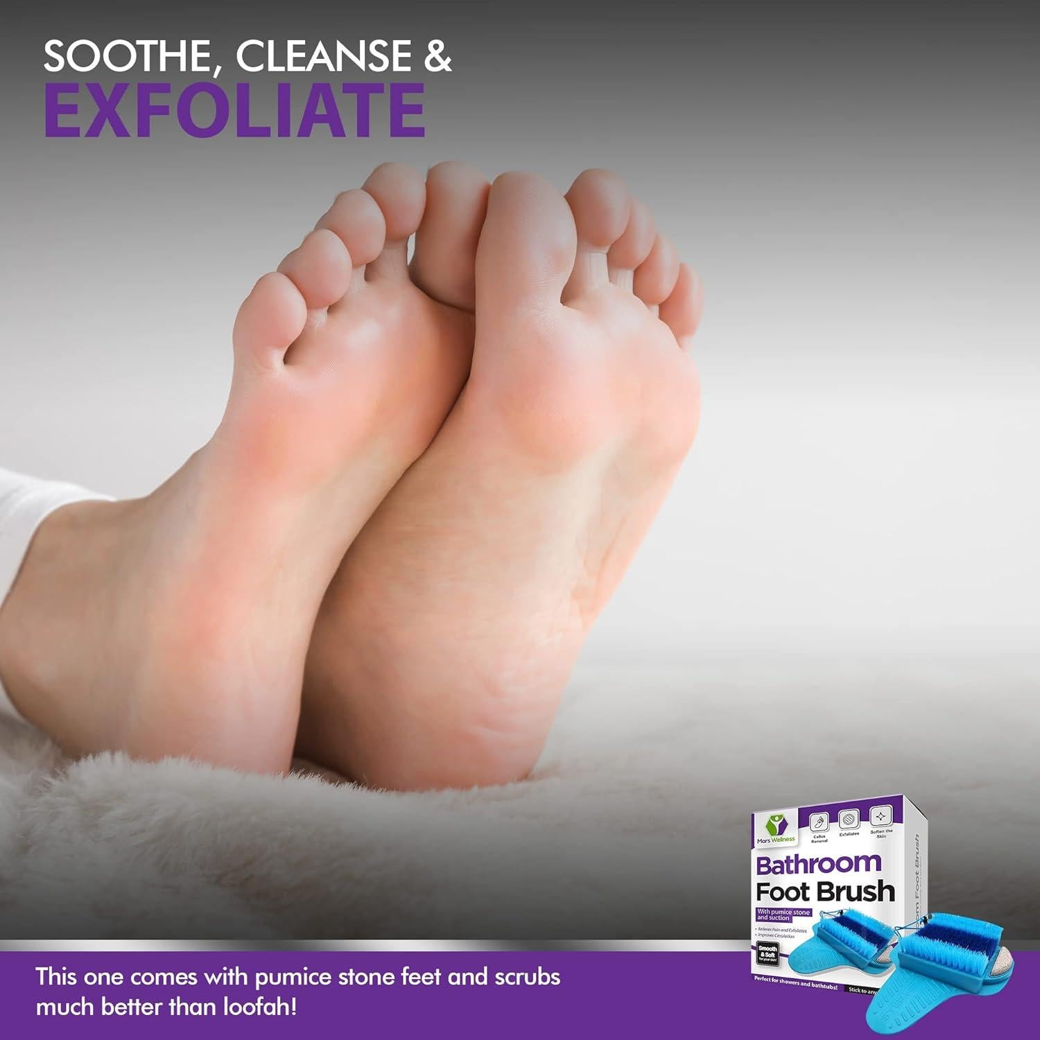 Cepillo para Pies Mars Wellness - Exfoliante con Piedra Pómez
