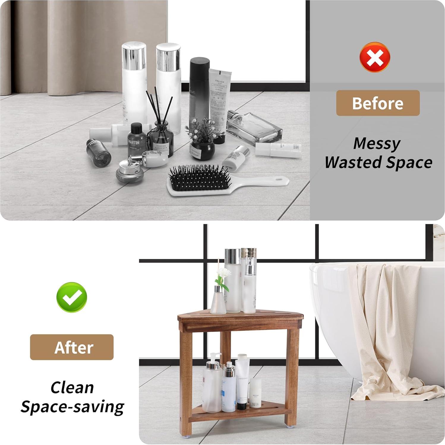 Taburete de Ducha Boulphia de Madera de Acacia 35.6cm