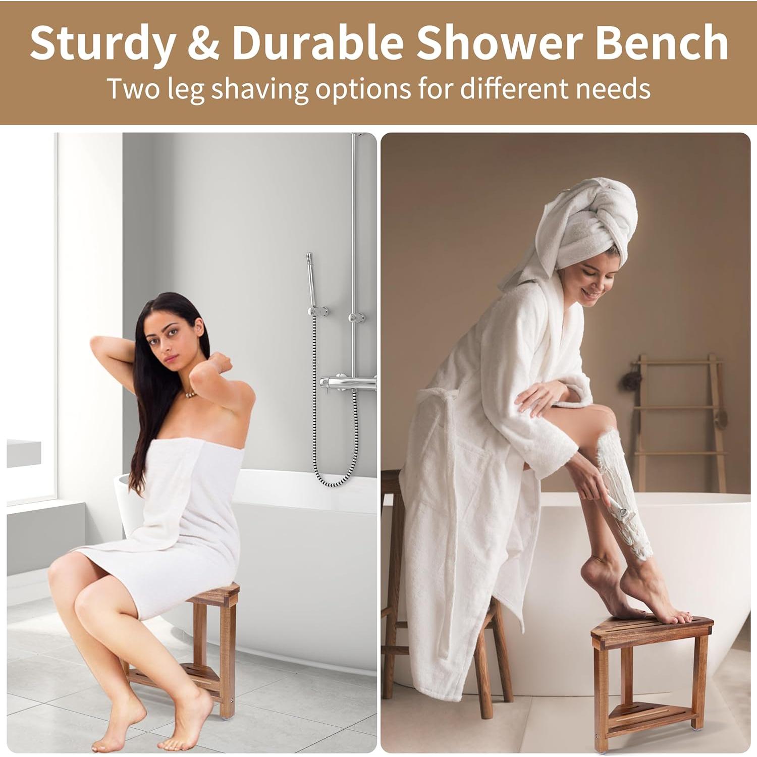 Taburete de Ducha Boulphia de Madera de Acacia 35.6cm