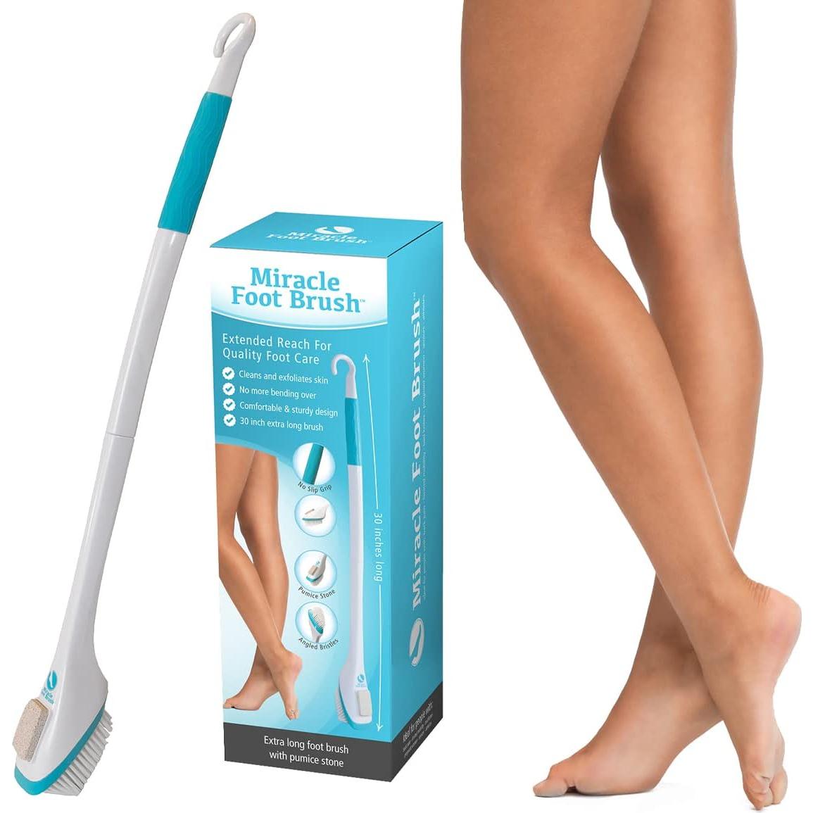 Cepillo Milagroso para Pies 76 cm con Piedra Pómez y Mango Antideslizante