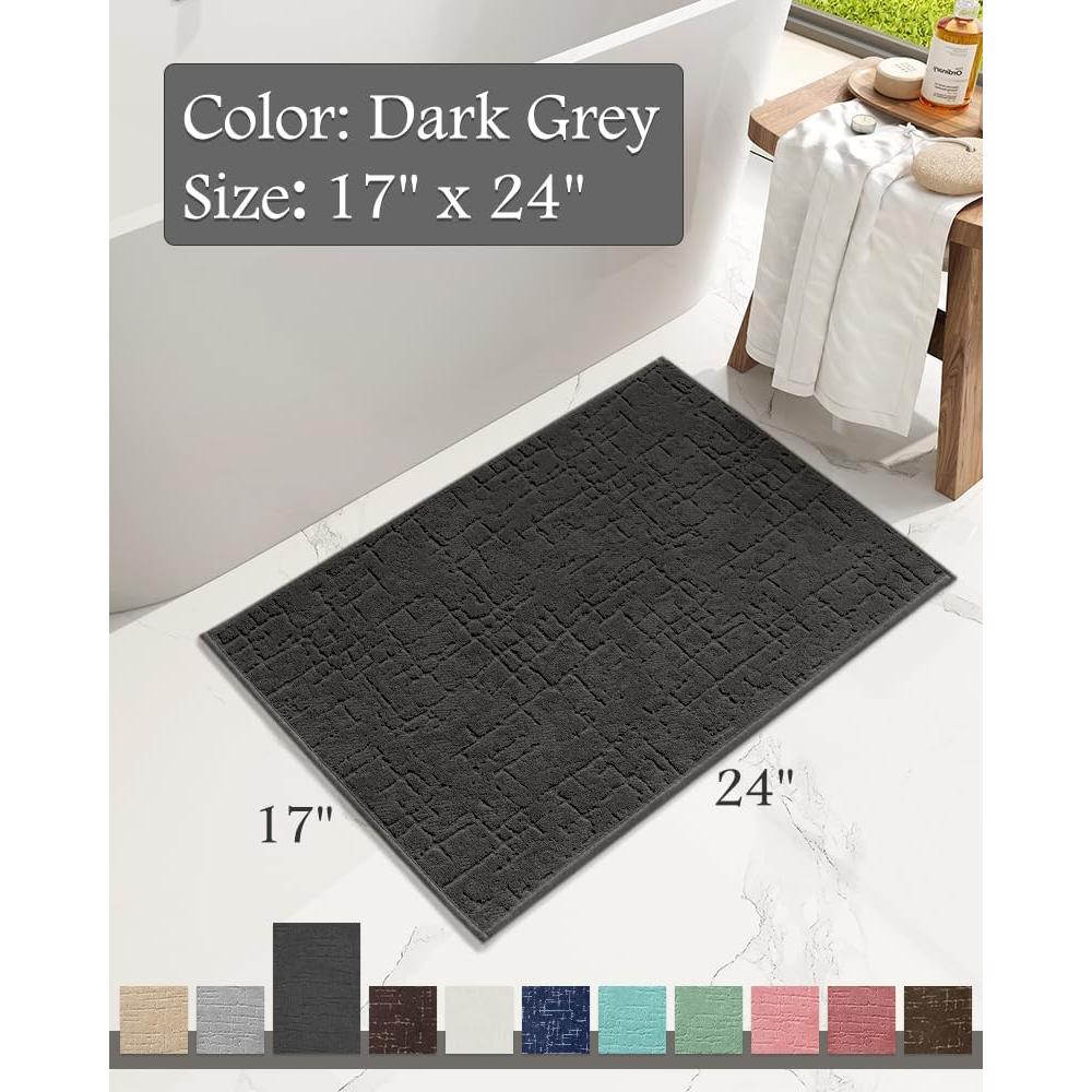 Alfombra de Baño AMOAMI Gris Oscuro 43x61cm Antideslizante