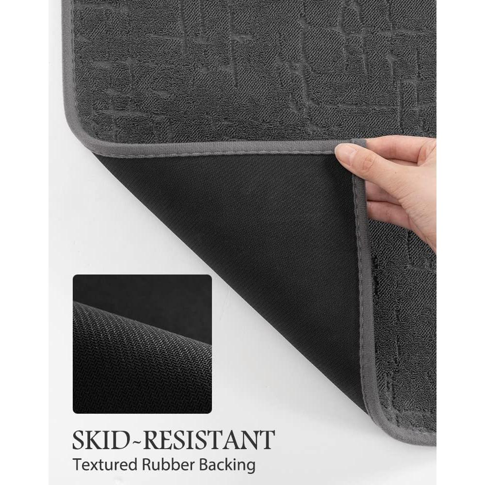 Alfombra de Baño AMOAMI Gris Oscuro 43x61cm Antideslizante