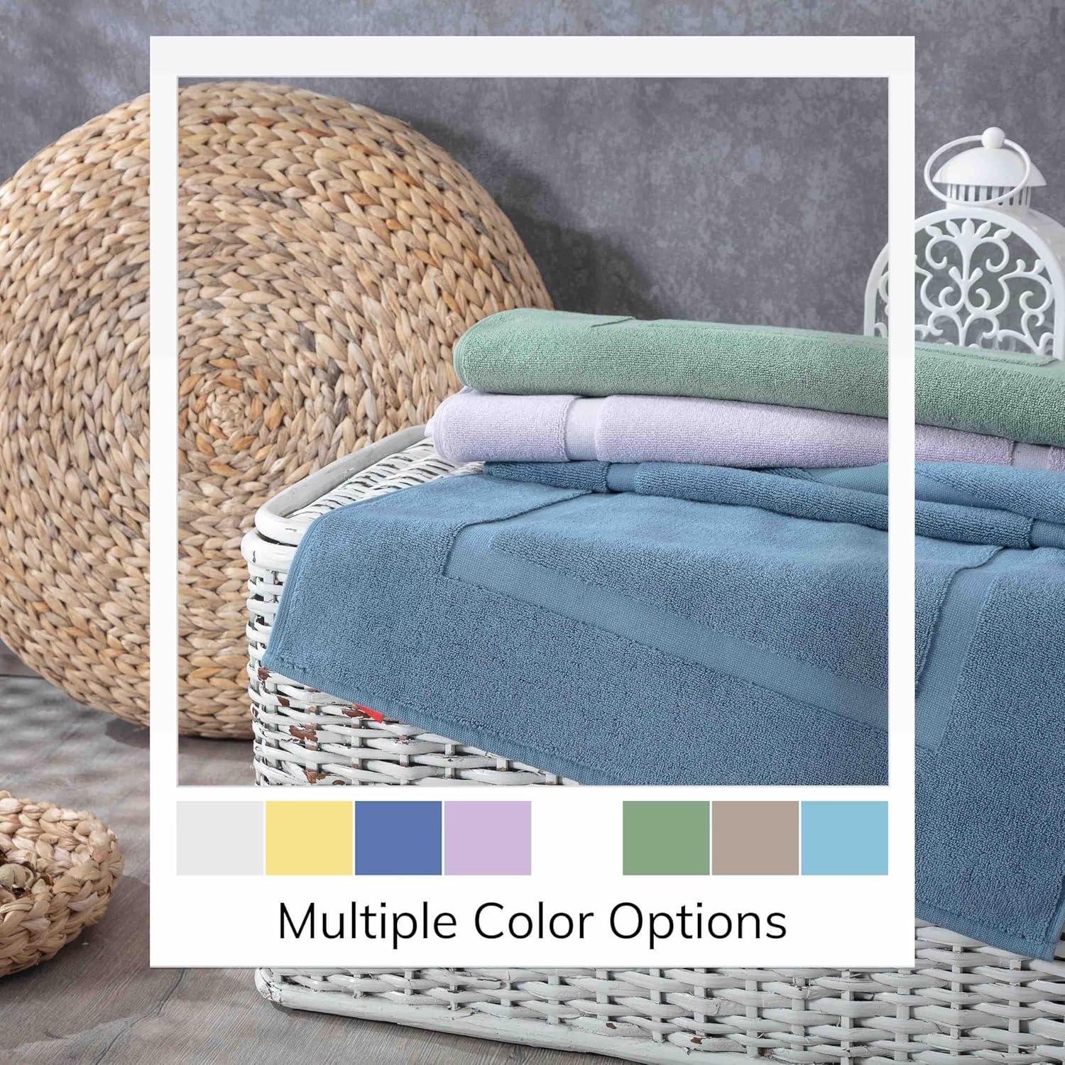 TEXTILOM Juego de 2 Alfombrillas de Baño Algodón 50x86 cm Blanco