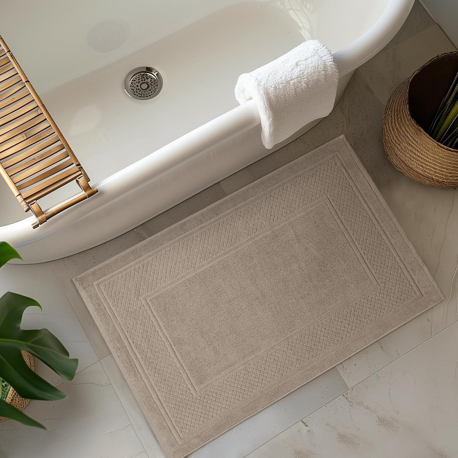 Juego de 2 Alfombrillas de Baño Avalon Beige 100% Algodón