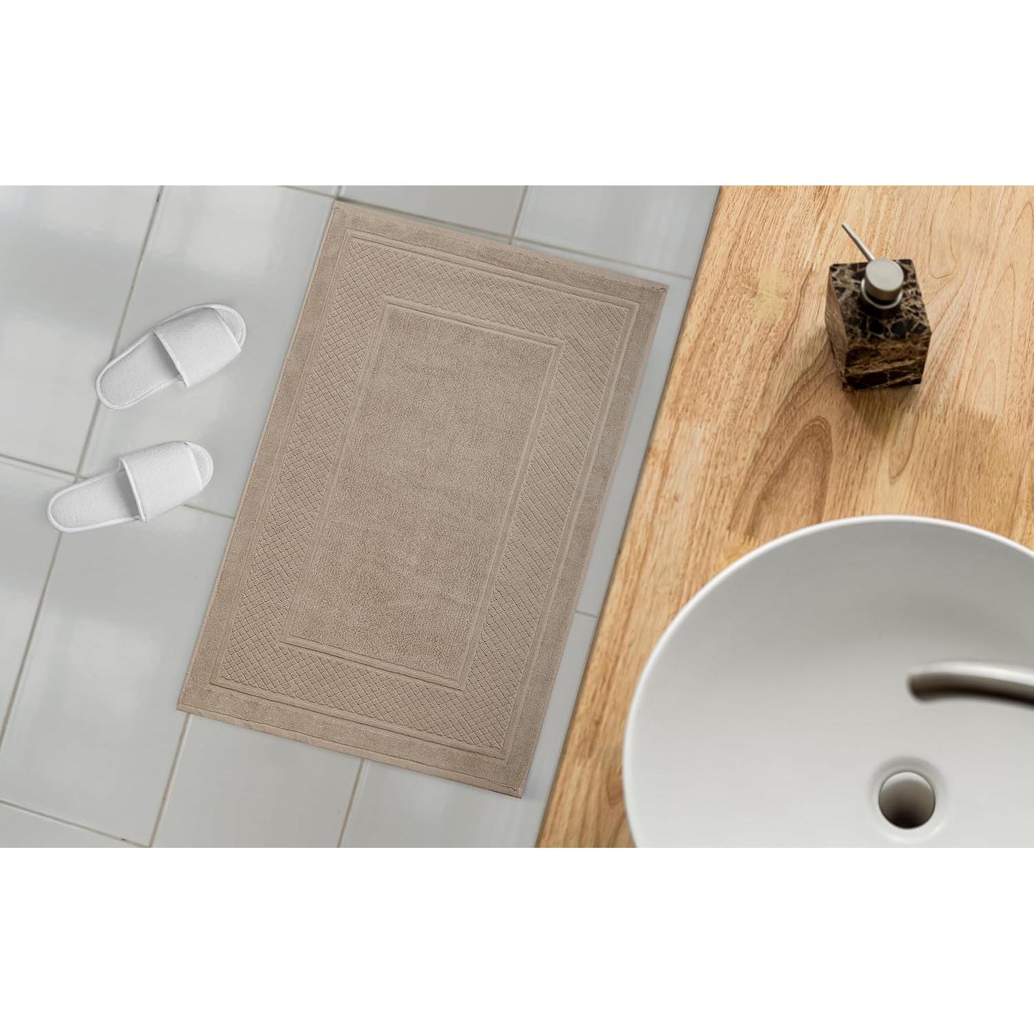 Juego de 2 Alfombrillas de Baño Avalon Beige 100% Algodón