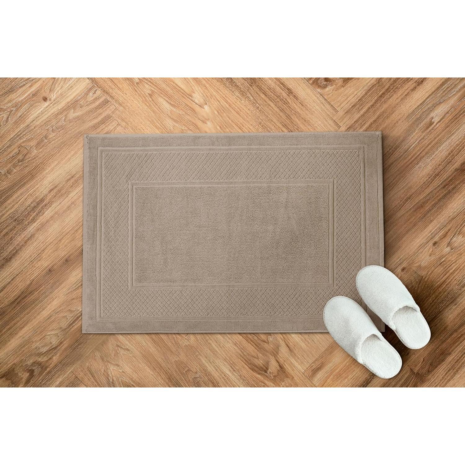 Juego de 2 Alfombrillas de Baño Avalon Beige 100% Algodón