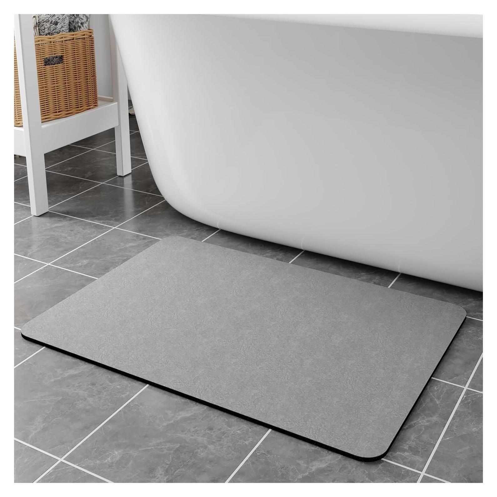Alfombrilla de baño Earcu 61x43 cm Antideslizante Gris