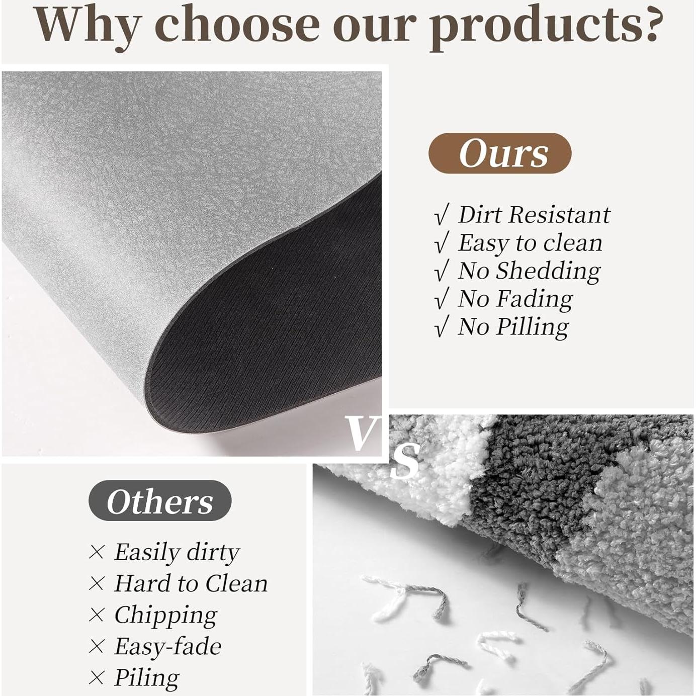 Alfombrilla de baño Earcu 61x43 cm Antideslizante Gris