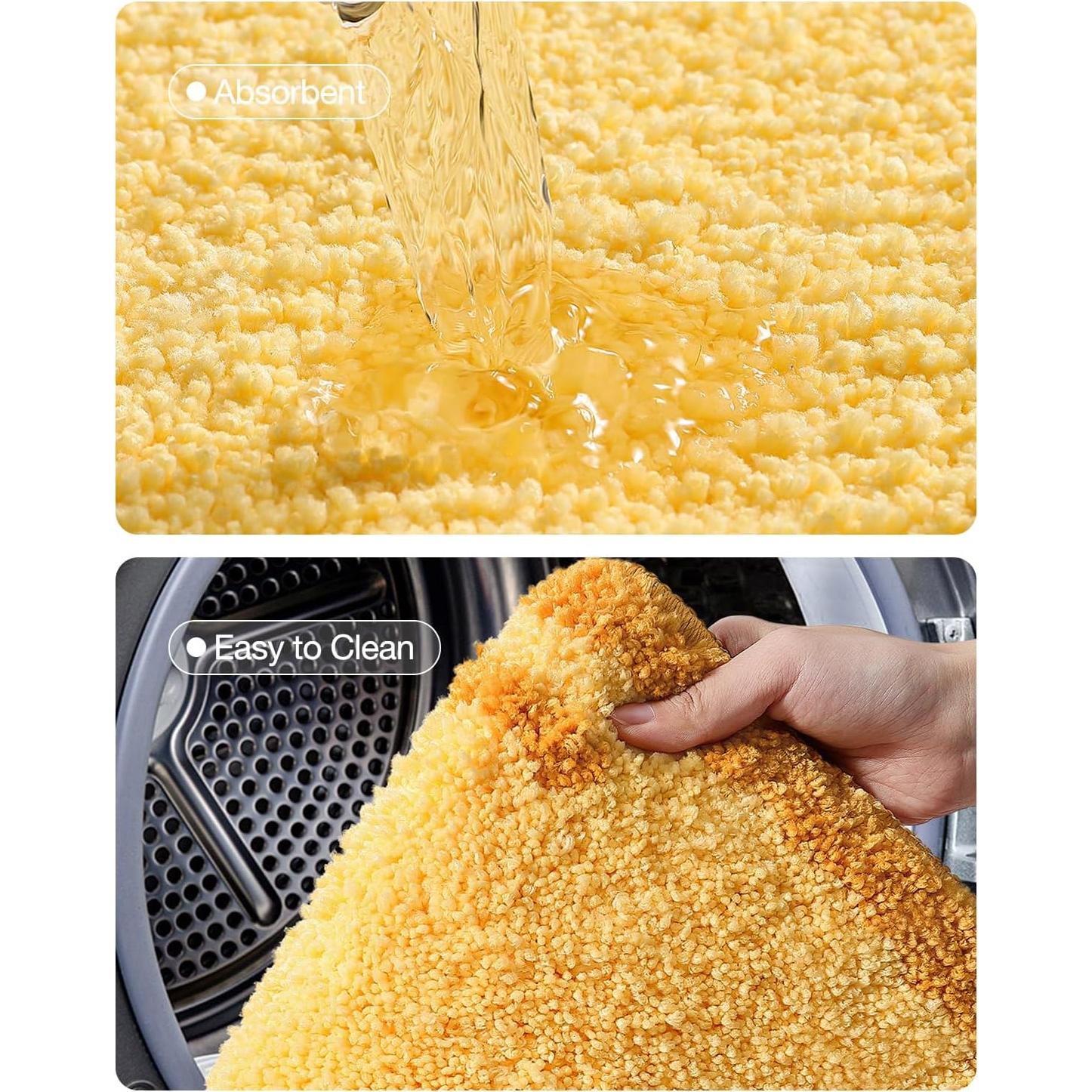 LUMI Cute Bathroom Rugs, Funny Fruit Runner Rug, Soft Plush Fluffy Bath Mat, Absorbent, Non-Slip for Bathroom, Kitchen Sink, Bedroom, Kid's Bedroom, and Living Room, 18.5"x39.5", Banana