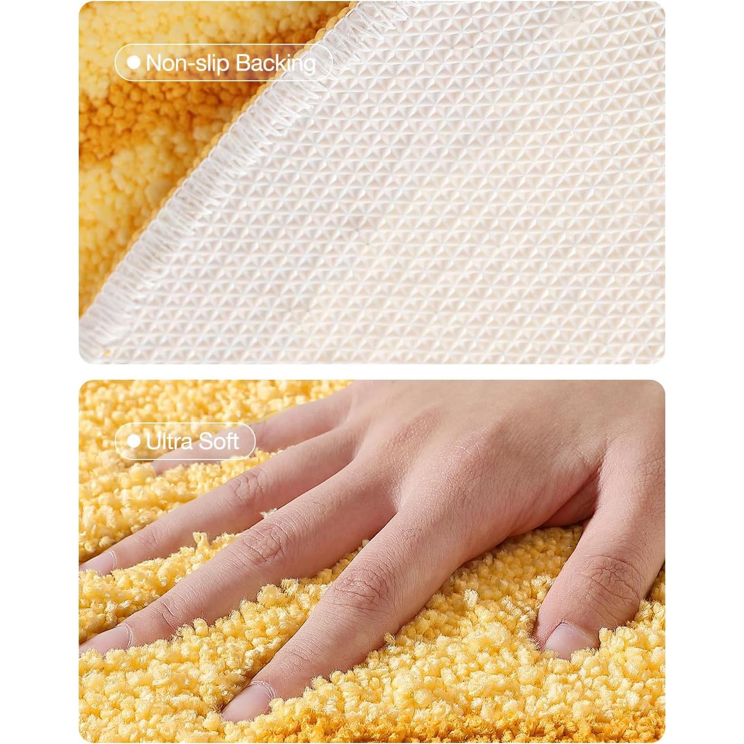 LUMI Cute Bathroom Rugs, Funny Fruit Runner Rug, Soft Plush Fluffy Bath Mat, Absorbent, Non-Slip for Bathroom, Kitchen Sink, Bedroom, Kid's Bedroom, and Living Room, 18.5"x39.5", Banana