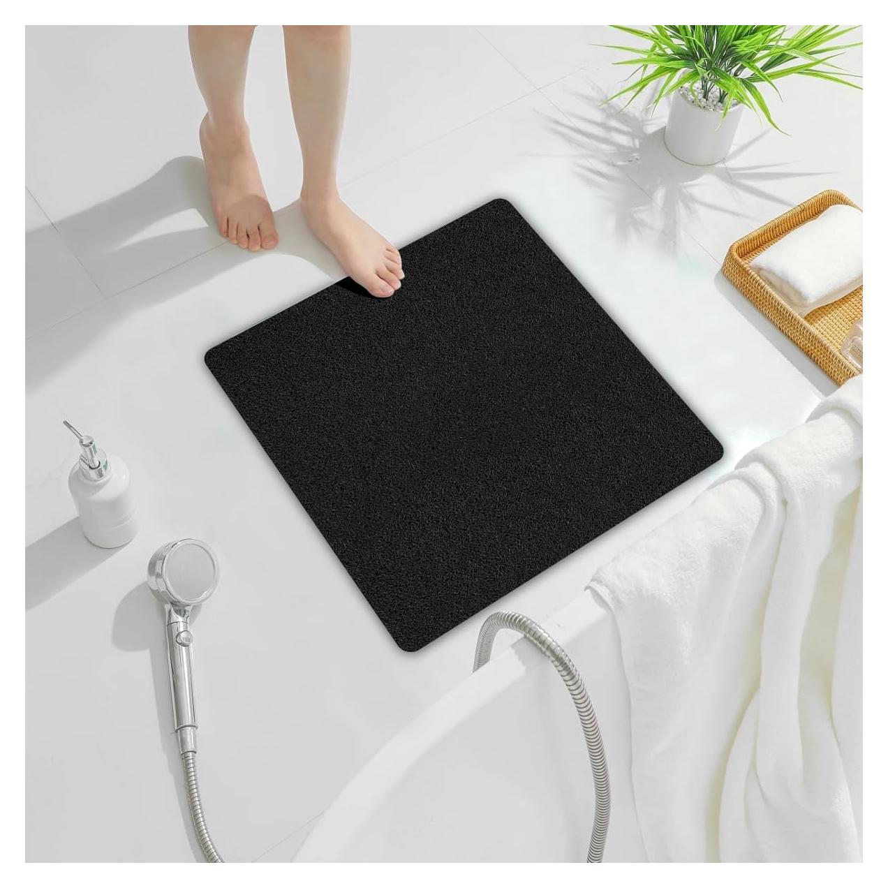 Alfombra de Ducha Antideslizante LXXHZZ 58x58cm Negra