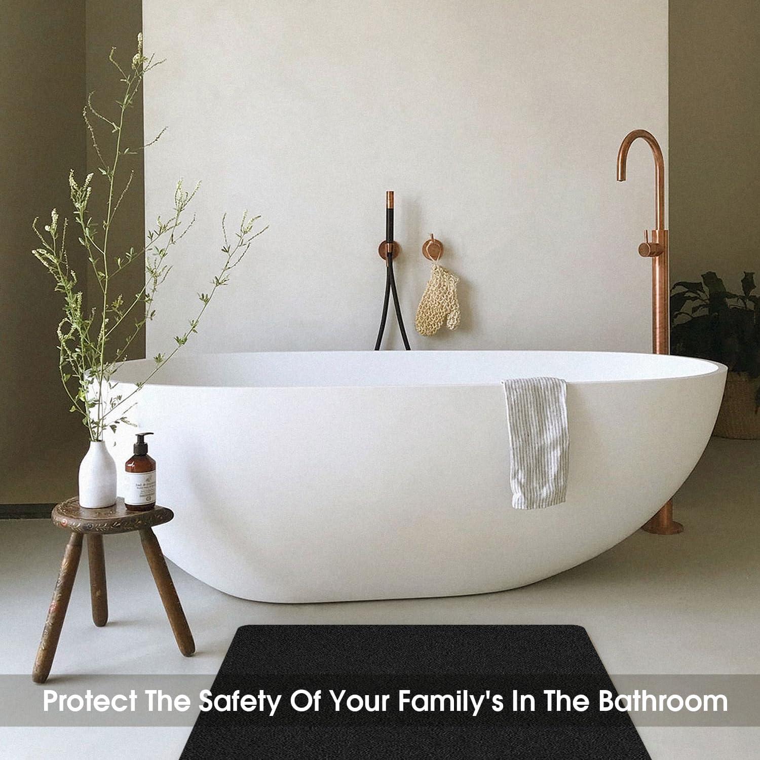 Alfombra de Ducha Antideslizante LXXHZZ 58x58cm Negra