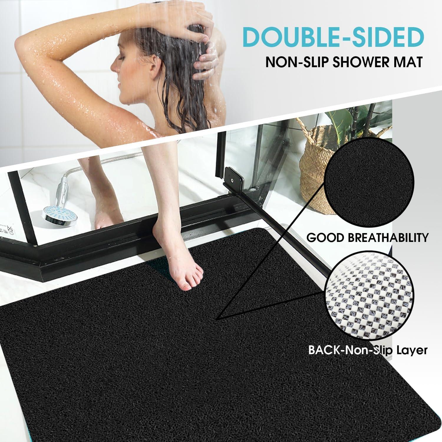 Alfombra de Ducha Antideslizante LXXHZZ 58x58cm Negra