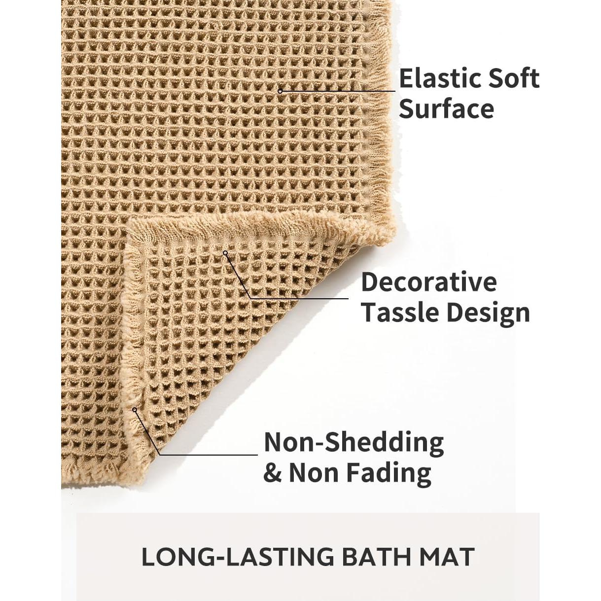 Alfombra de Baño Antideslizante tchdio Waffle 45x76 cm Marrón