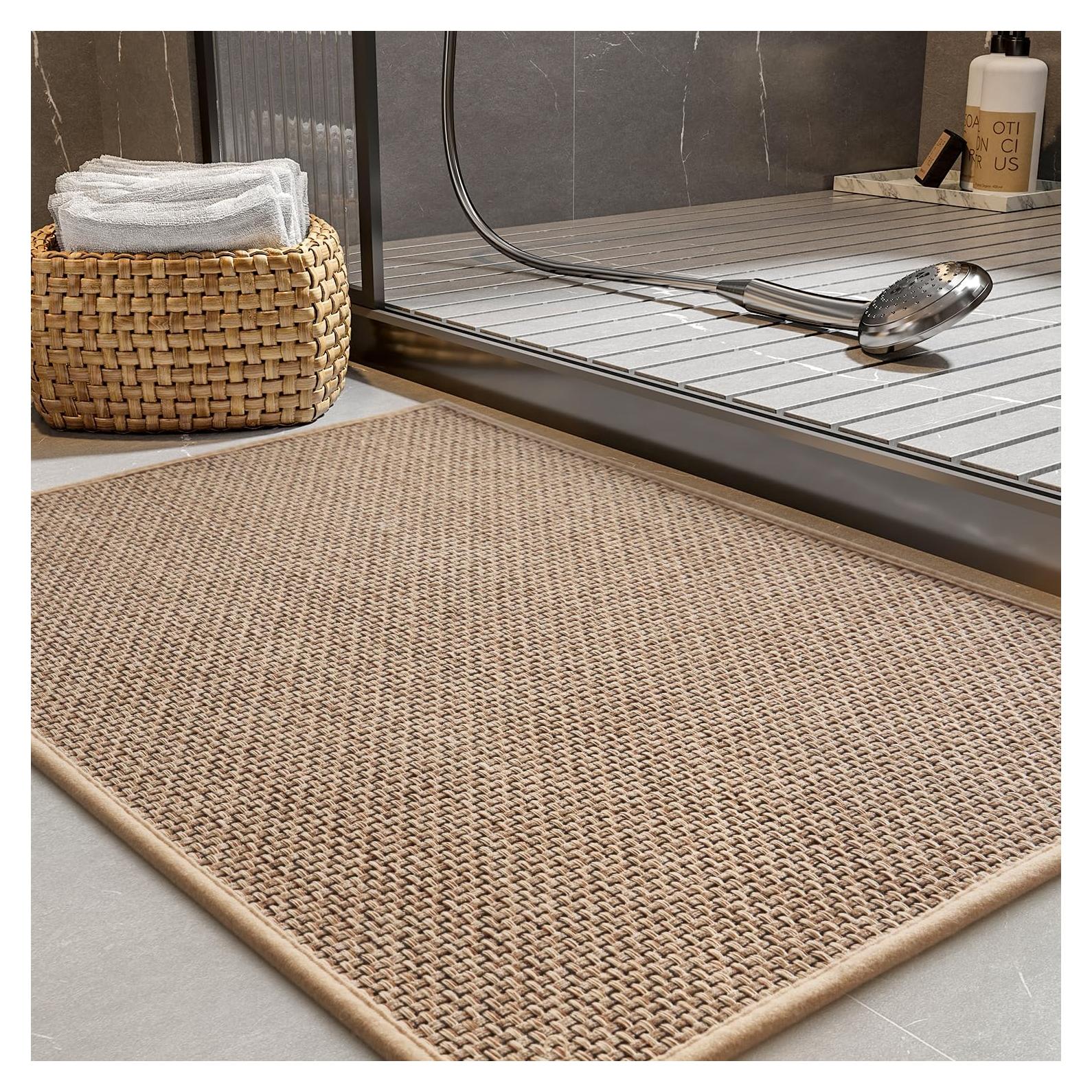 Alfombra de Baño Antideslizante PADOOR 43x61cm Beige