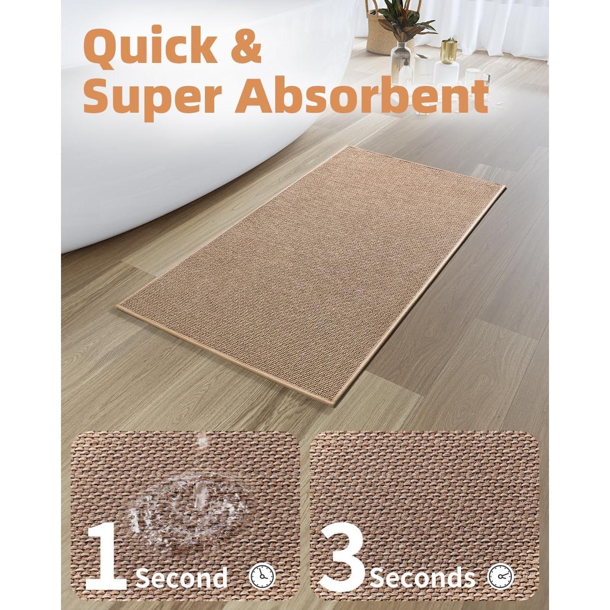 Alfombra de Baño Antideslizante PADOOR 43x61cm Beige