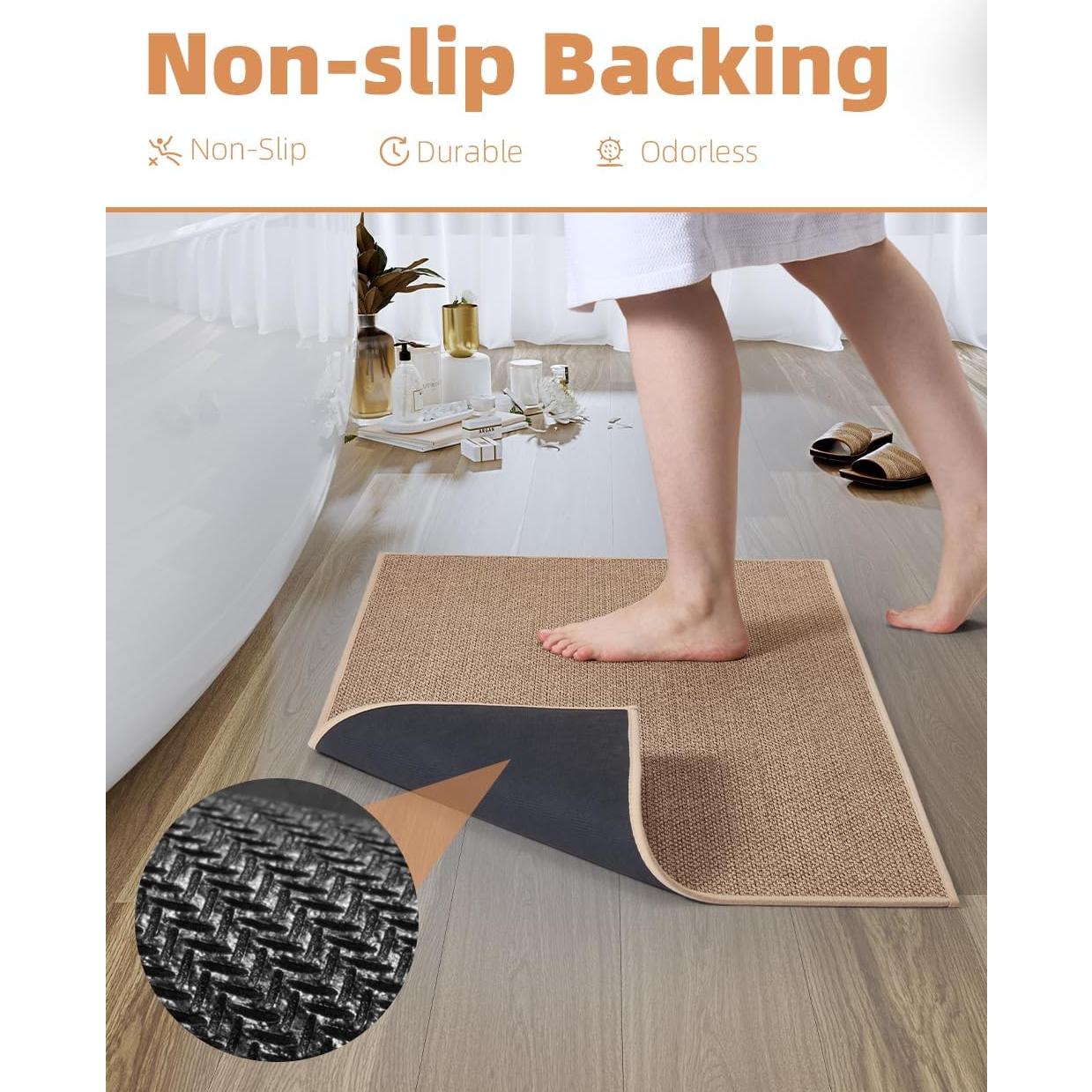 Alfombra de Baño Antideslizante PADOOR 43x61cm Beige